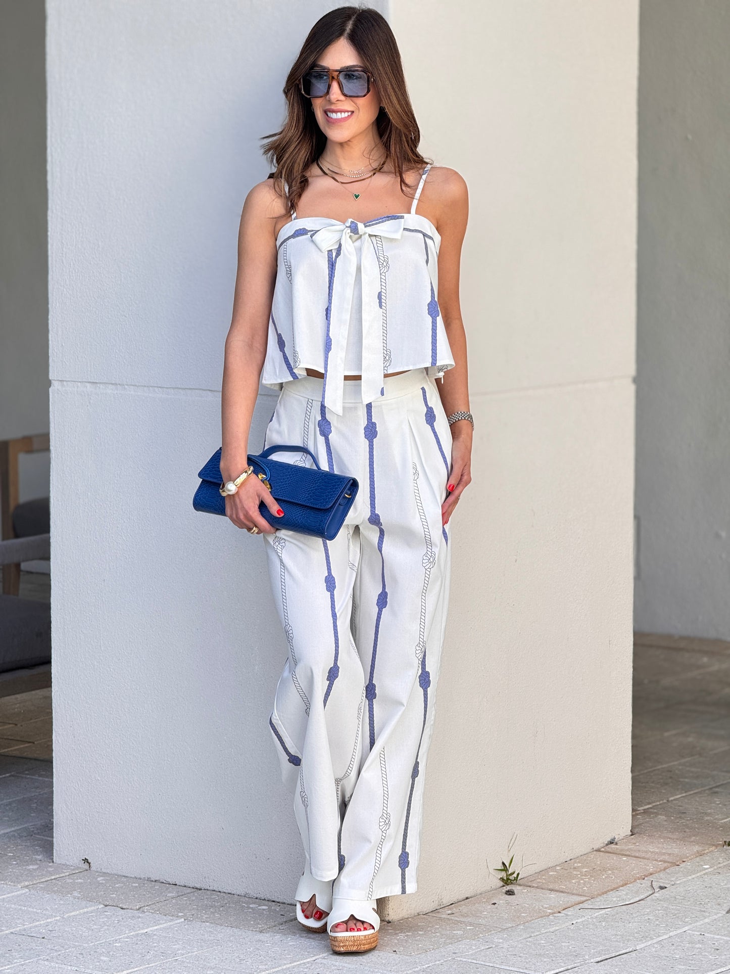 Hershey White/Blue Rope Print Set