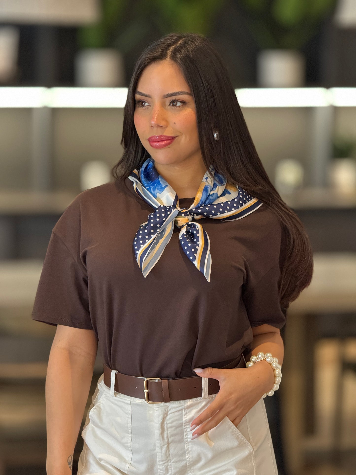 Amalfi Brown Scarf T-Shirt