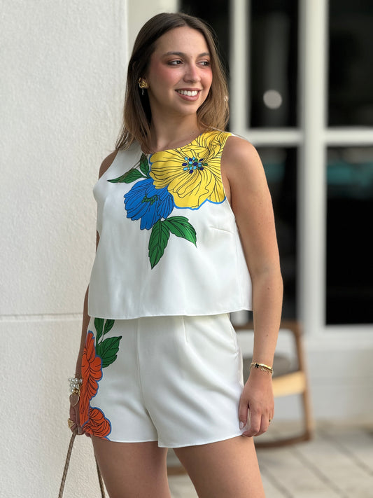 Milka Flower/White Jumpsuit