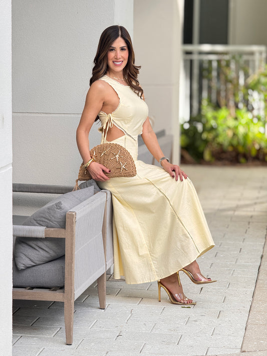 Hershey Yellow Cutout Dress