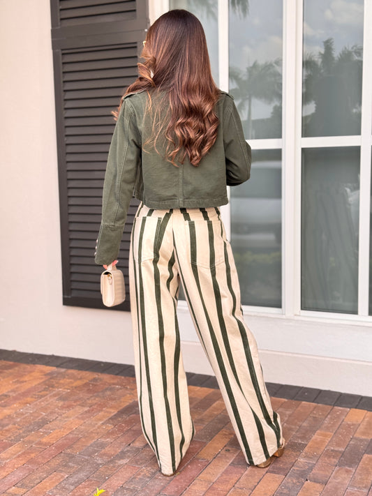Liberty Green Denim Jacket Top