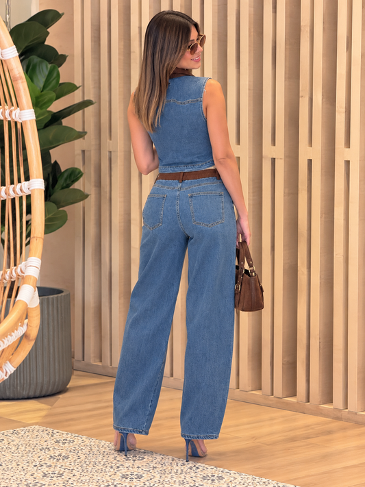 53691 Ten Denim/Brown Suede Set