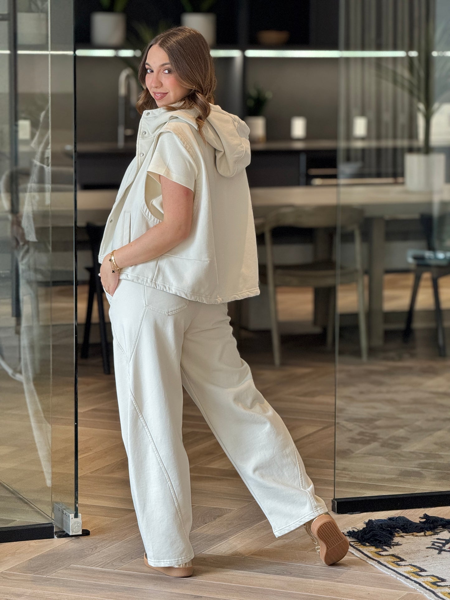 Caroline Beige Vest Sport Set