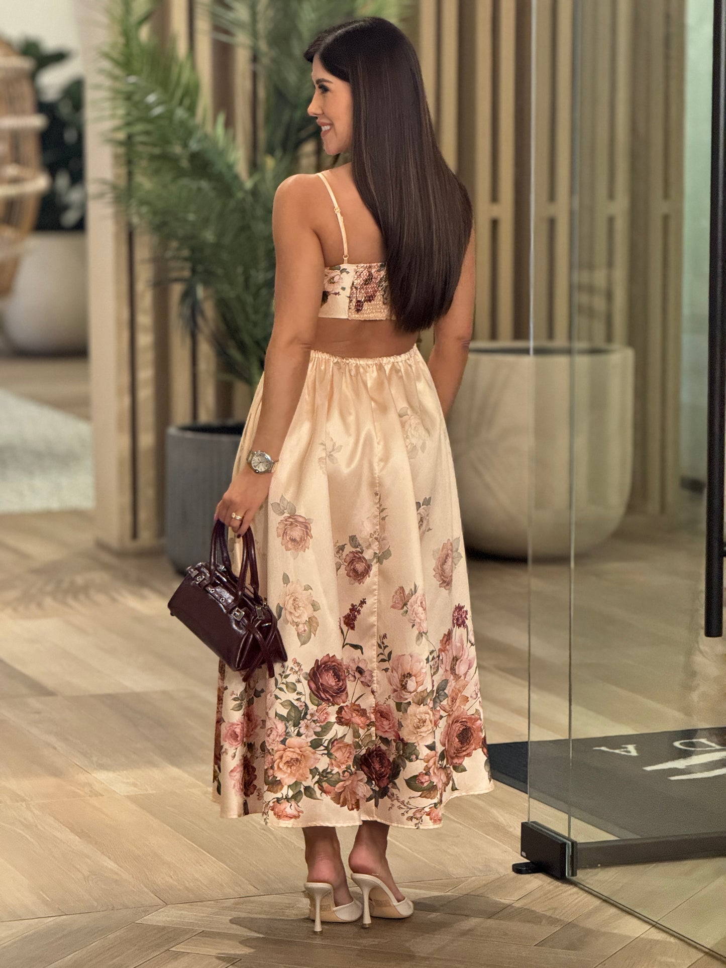 Taylor Floral Satin Dress