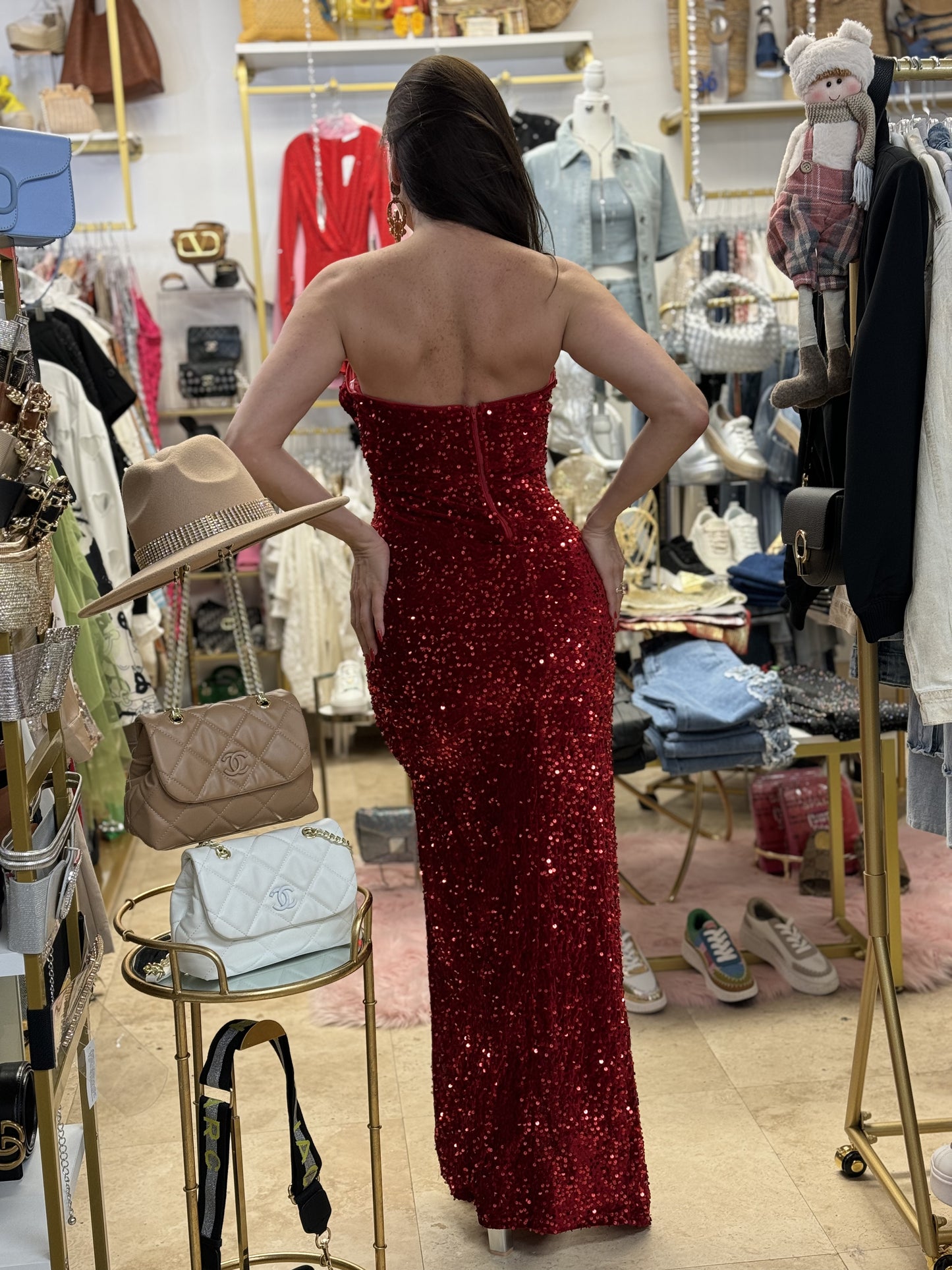 Gabriela Red Sequin Dress Gala
