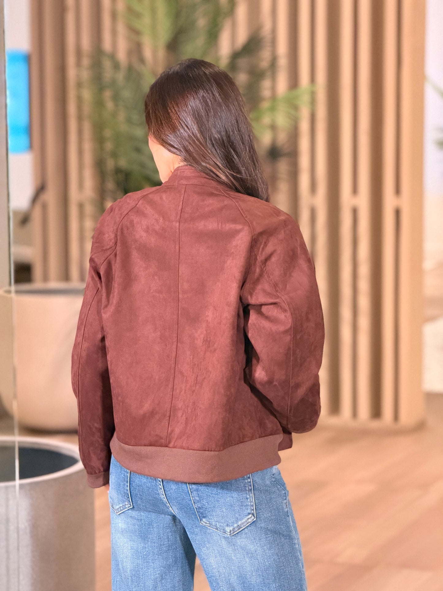 Celi Brown Suede Jacket