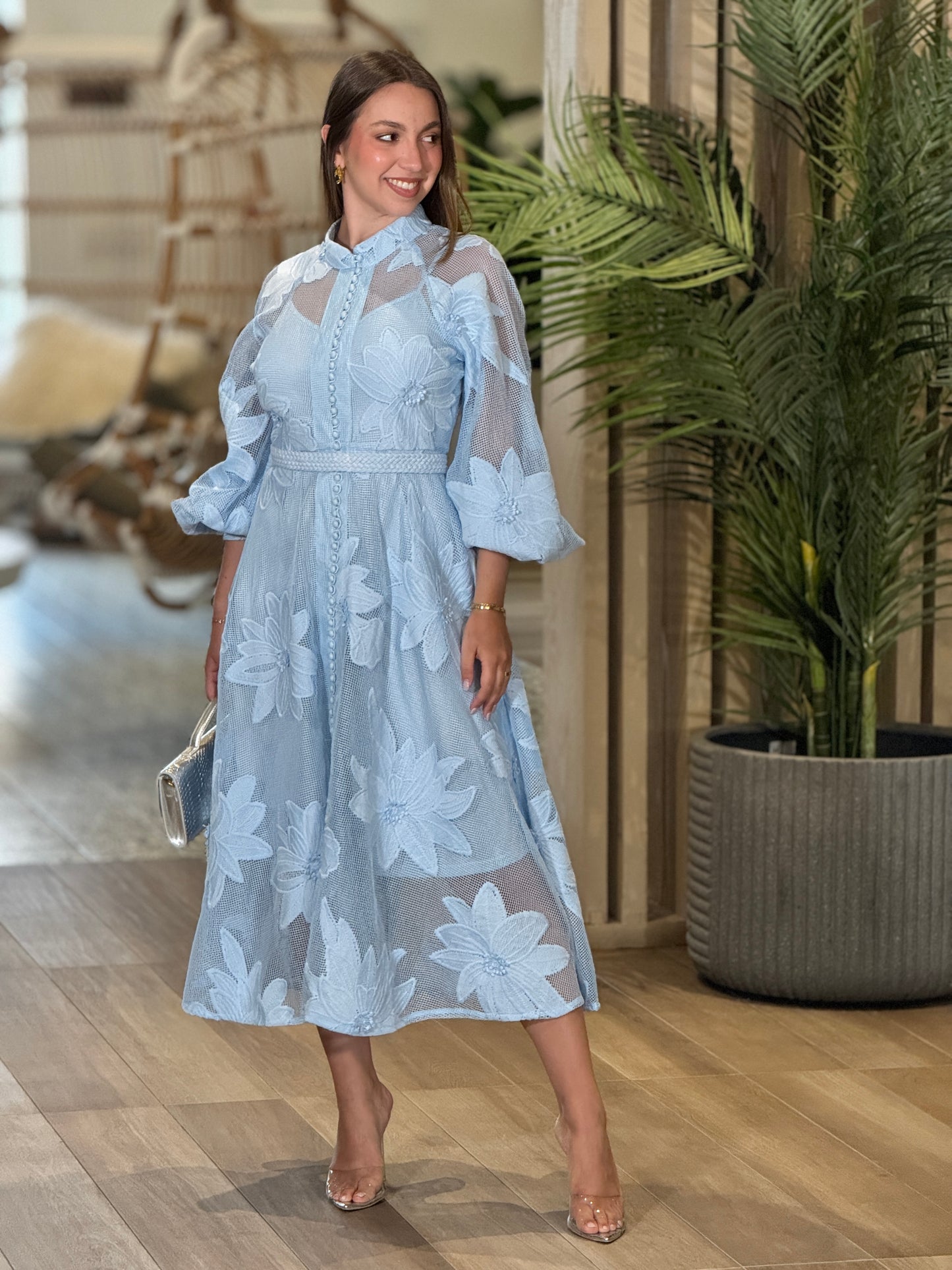 Tulipán Blue Torchon Dress