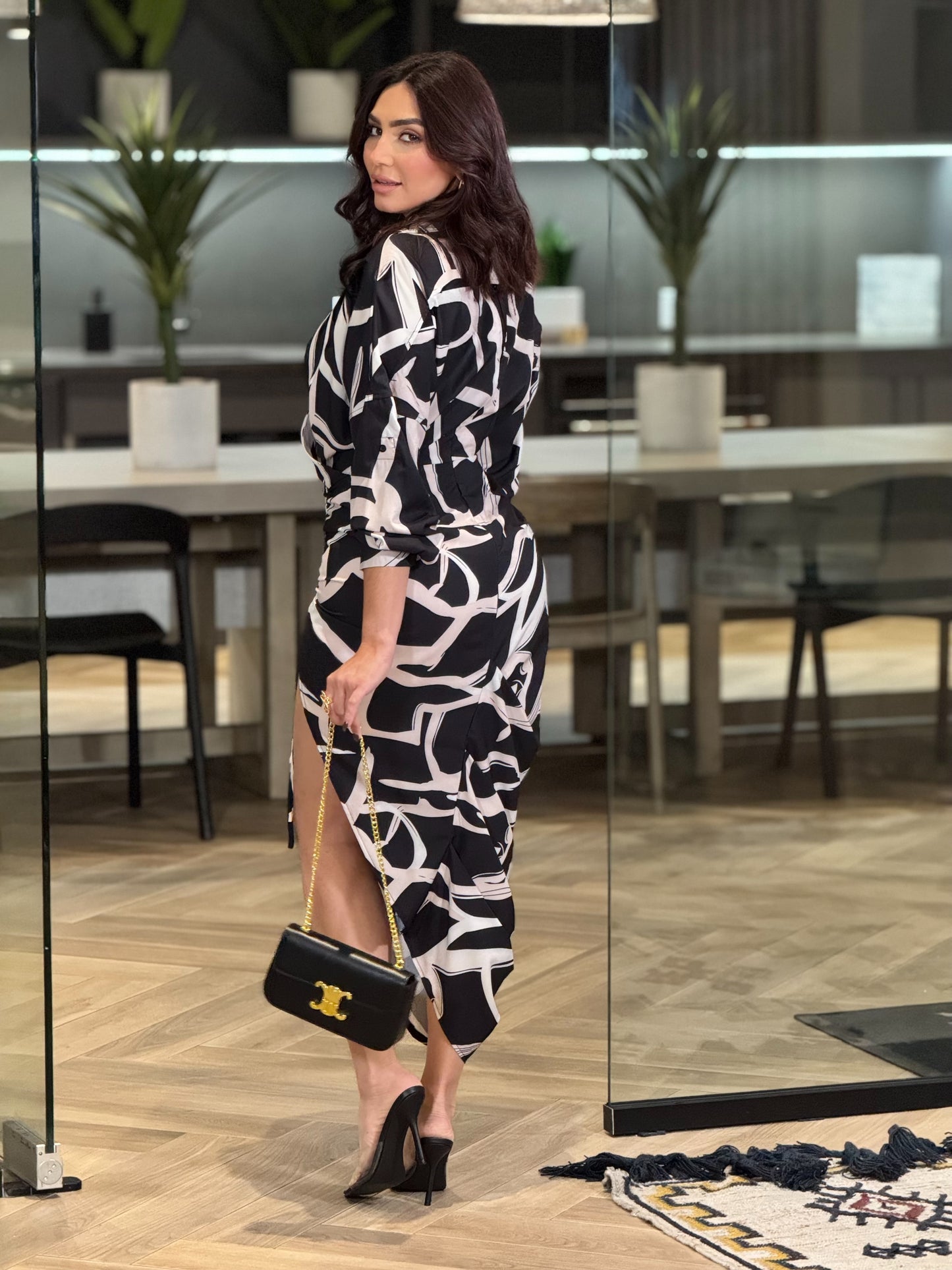 Luxxie Black/White Print Dress