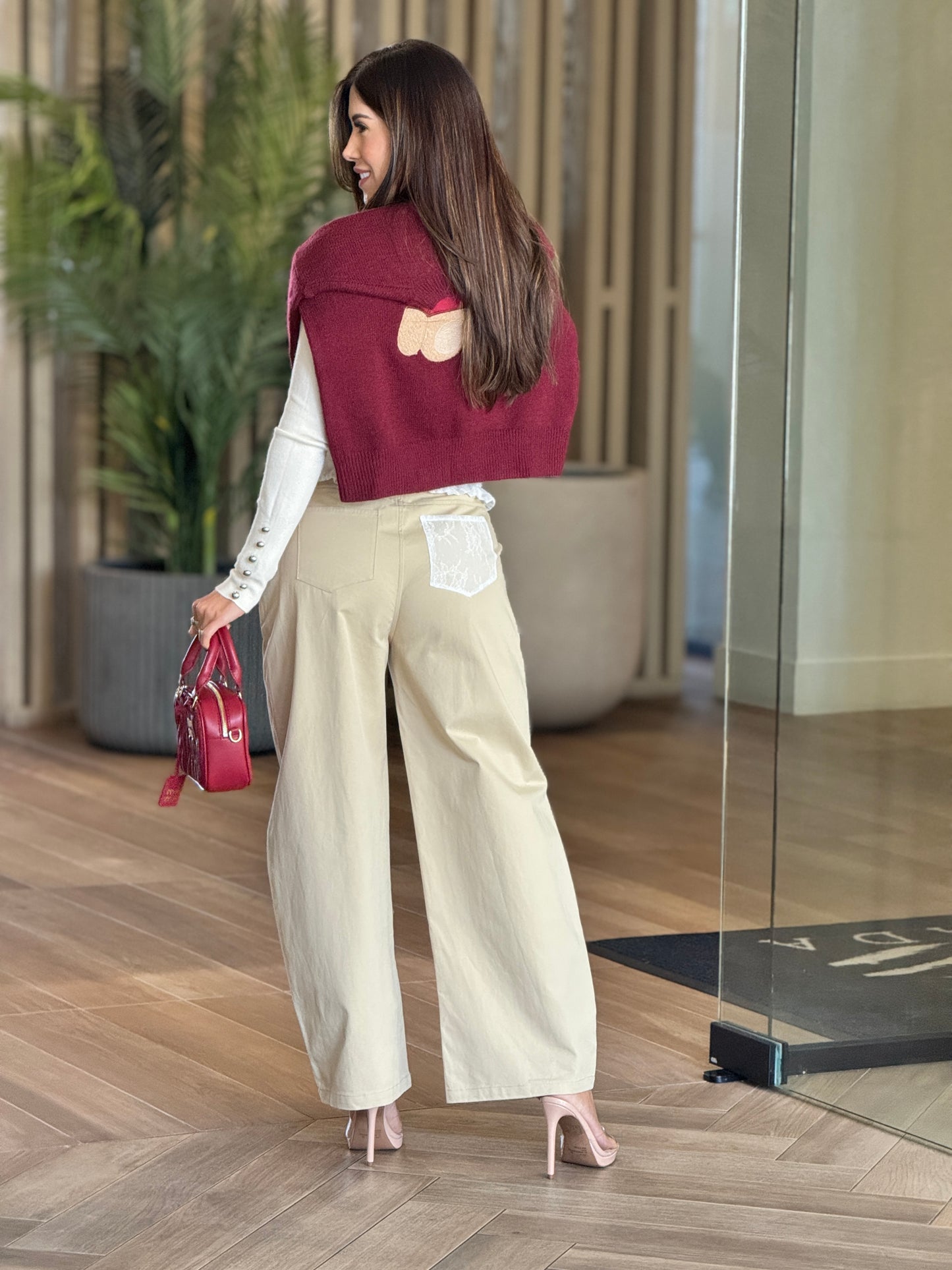 Teddy Bear Burgundy Sweater Top