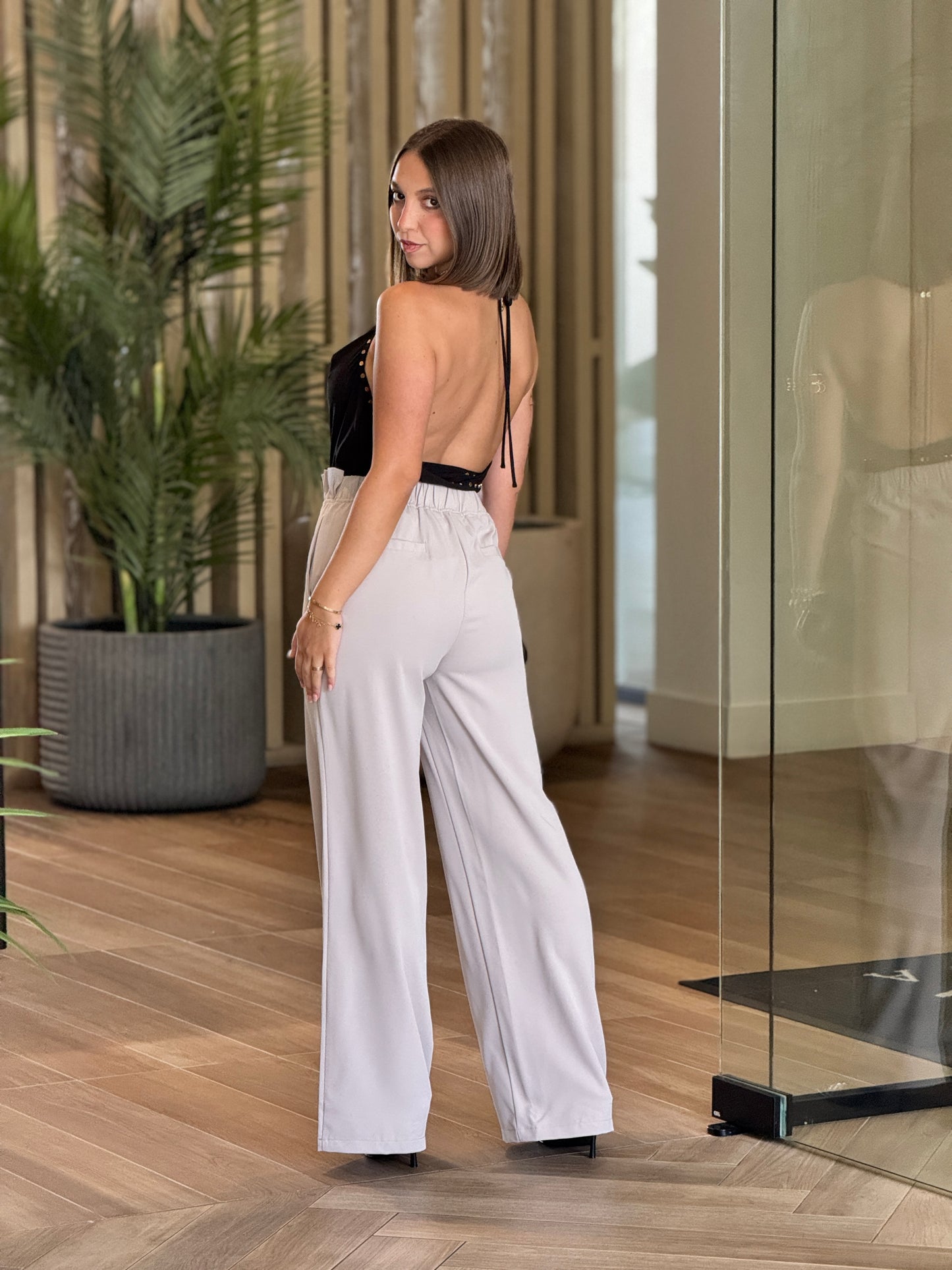 Mulla Beige Ruffle Pants