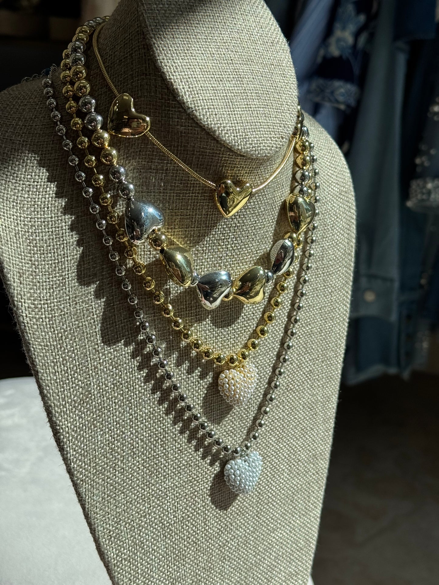 Lovers Garden Multi-Hearts Necklaces