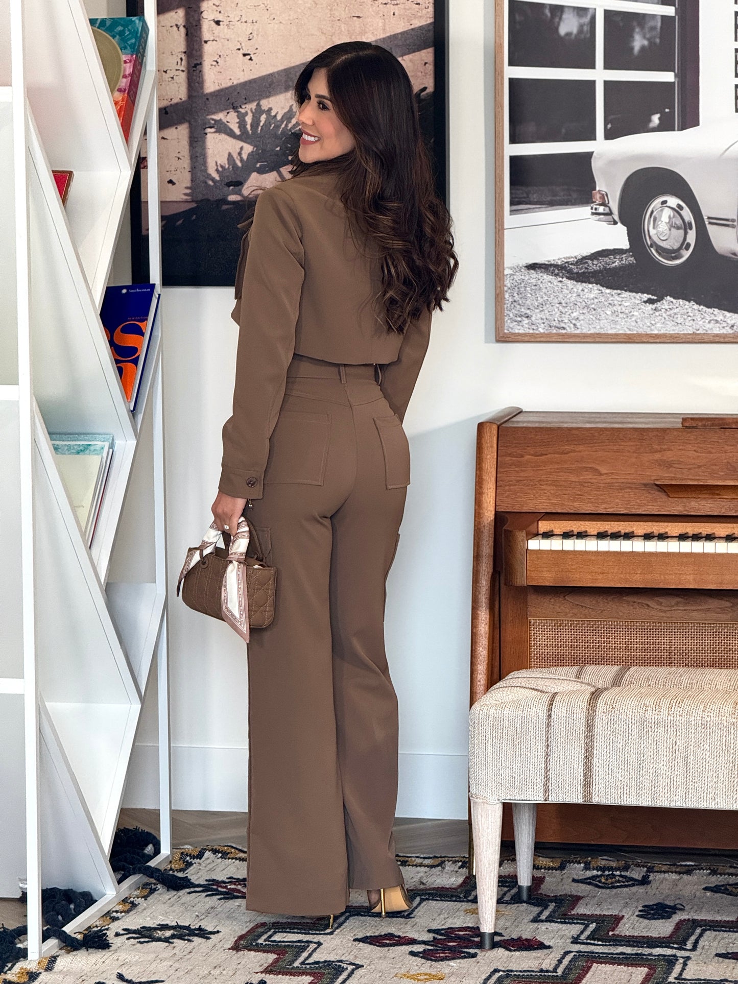 Voguish Brown Cargo Jacket Set