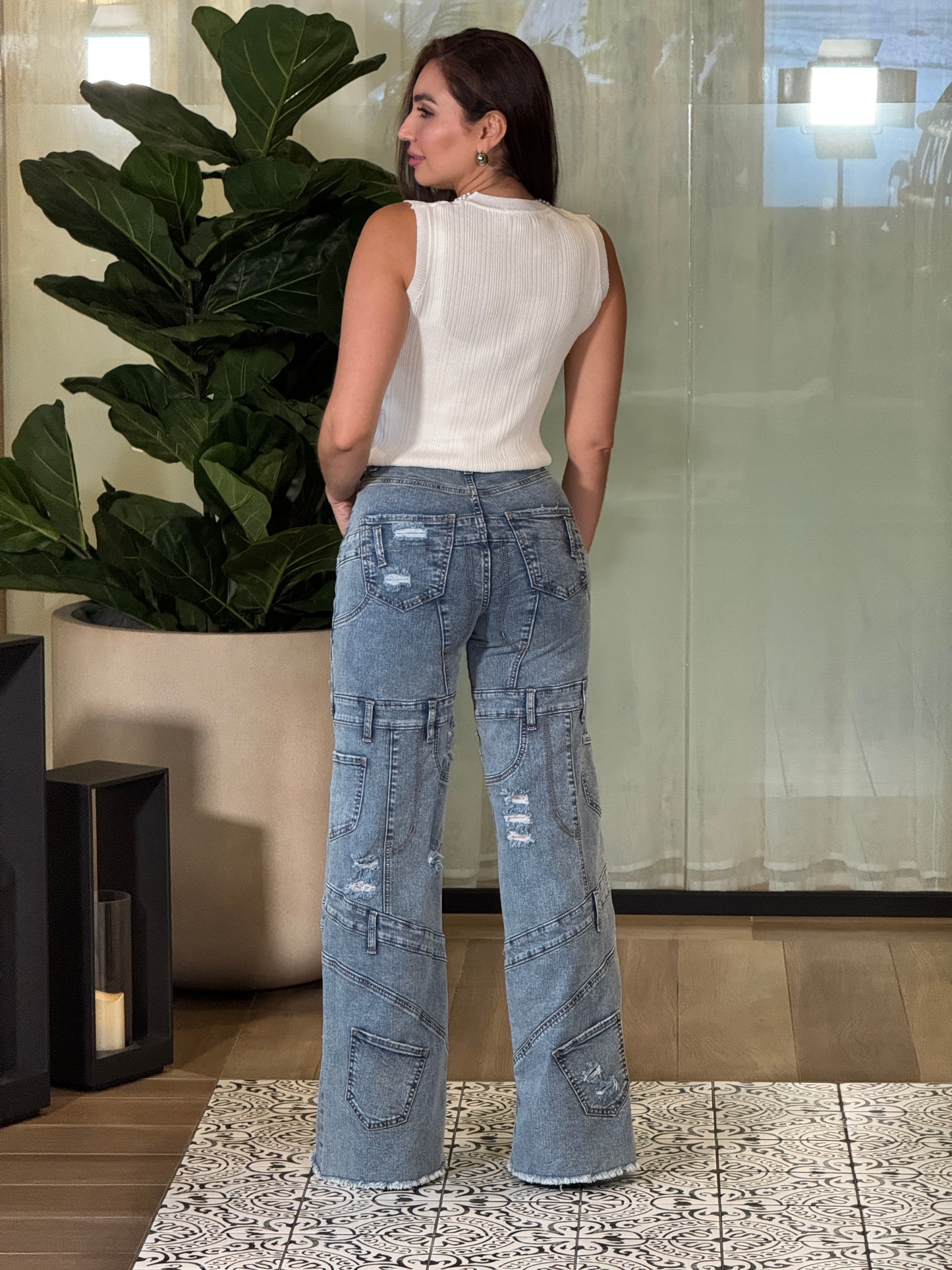 Cece White Pearls Tank Top