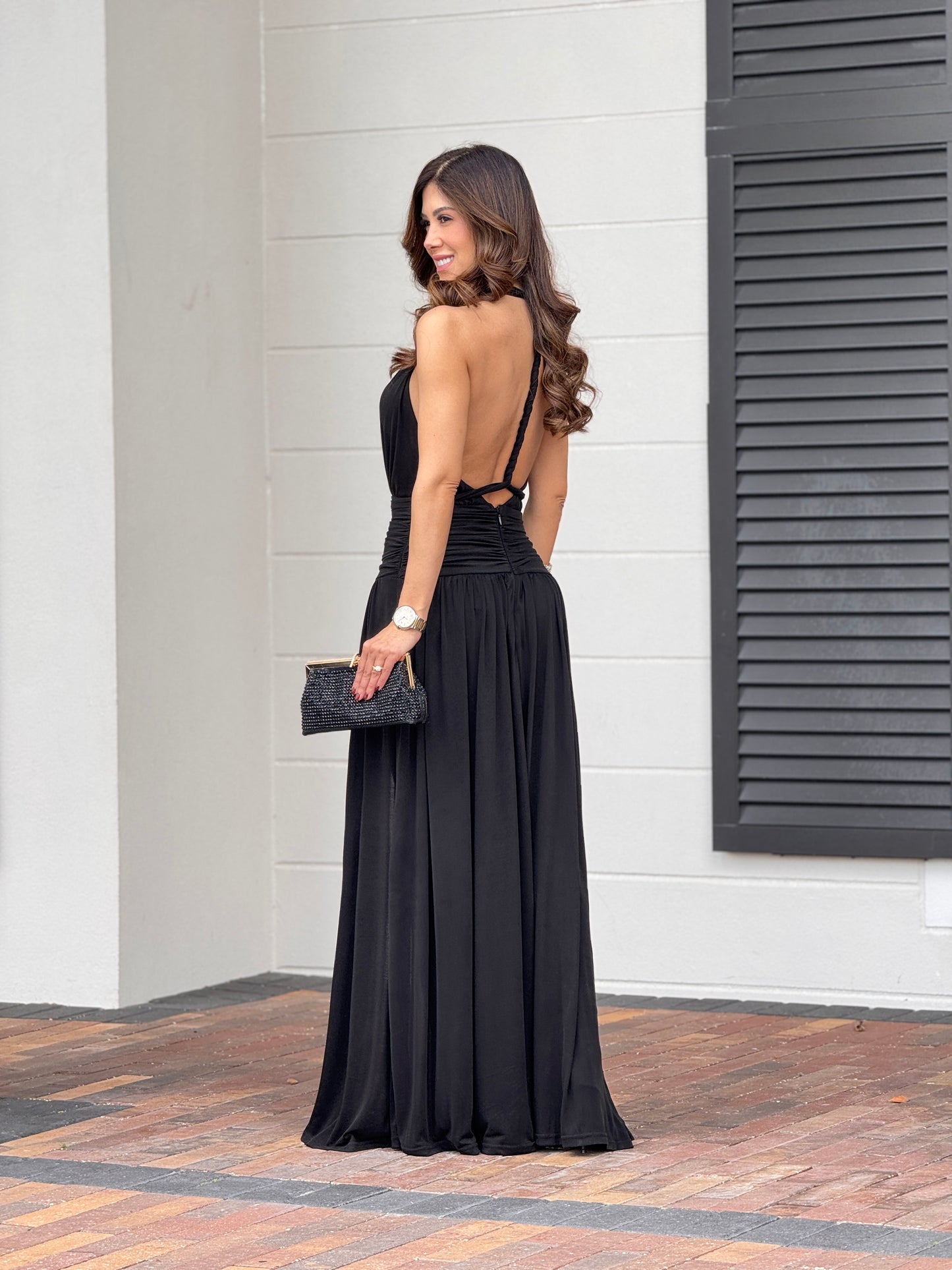 Evelyn Black Maxi Dress Gala