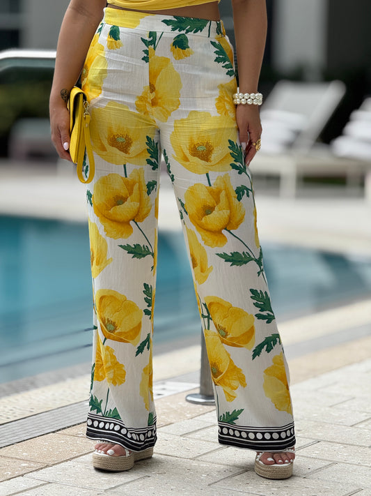 Milka Yellow Flower Pants