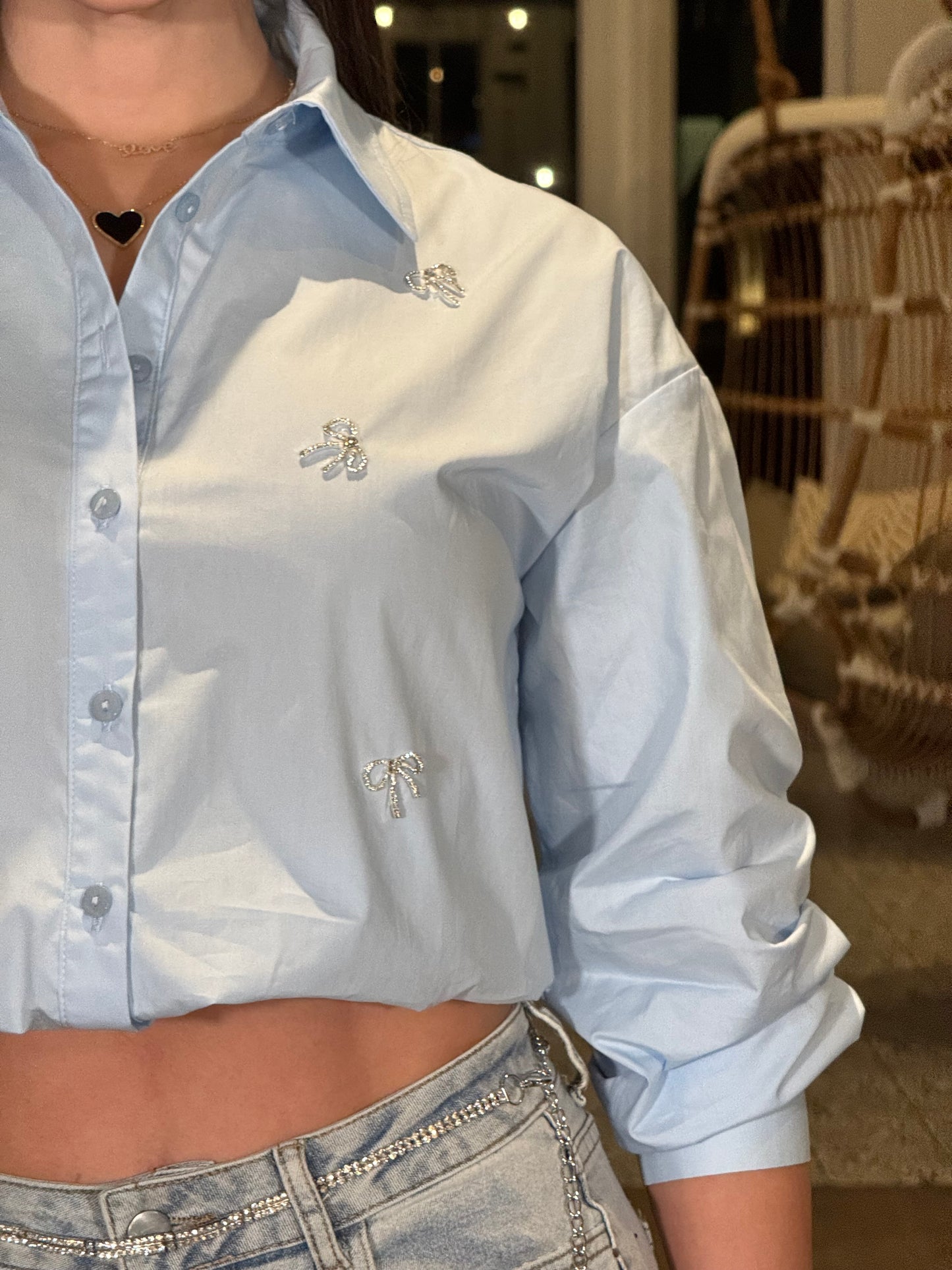 Angelica Blue Bows Shirt