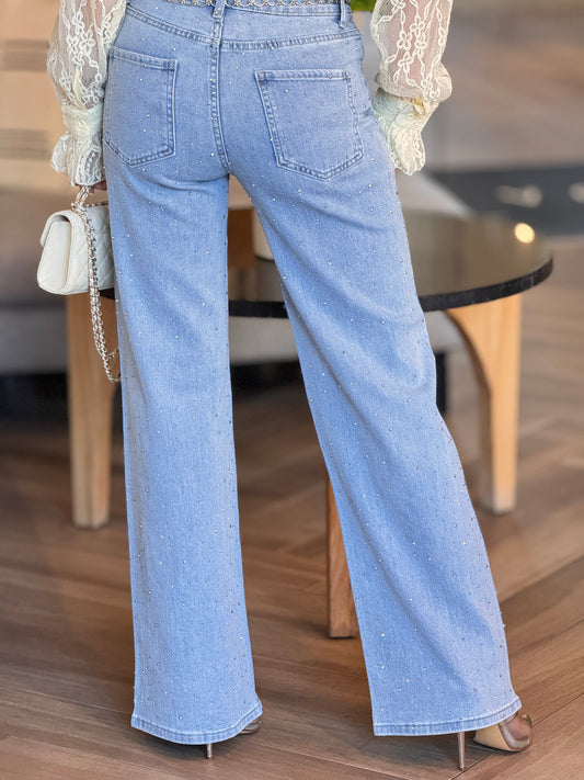 Lizzie Light Blue Rhinestone Jeans