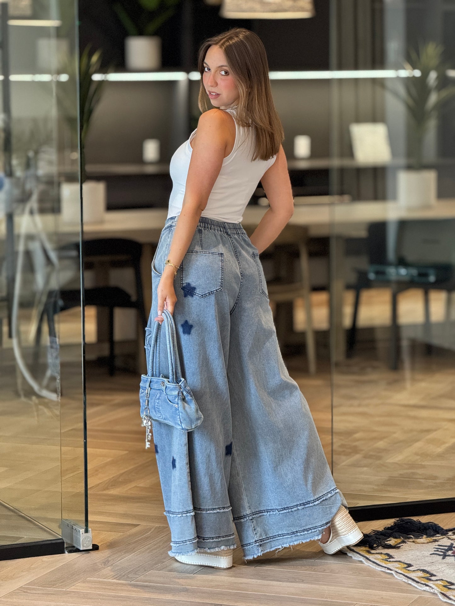 Stars Wide Leg Jeans