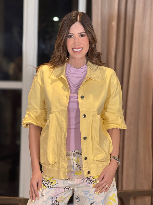 Trevi Yellow Gabardine Jacket Top