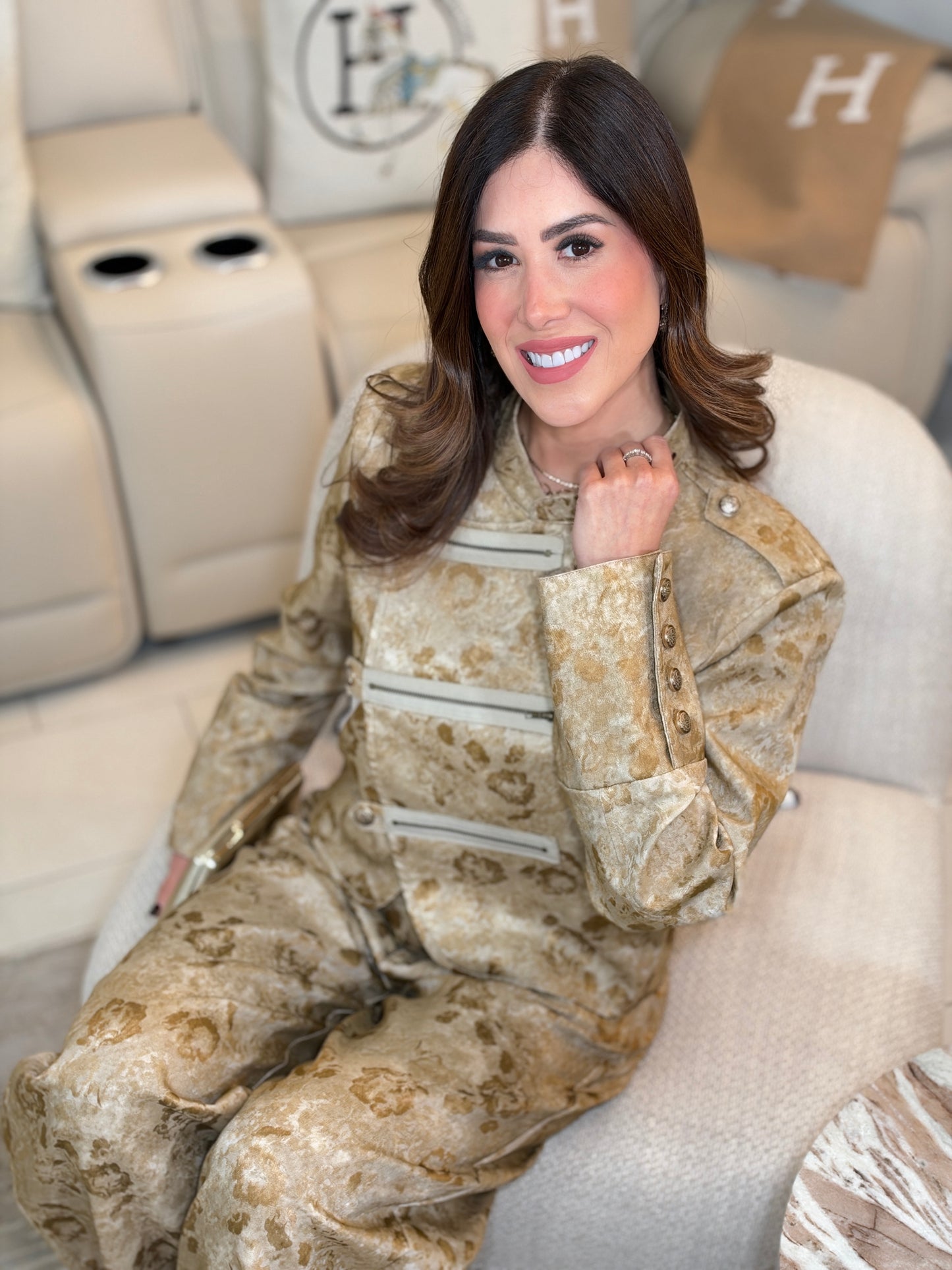 82051 Ten Beige Floral Napo Set
