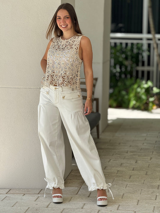 Missy White Wide Pants