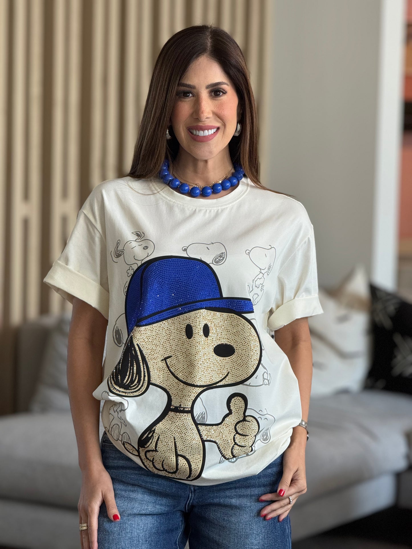 Cartoon Hat White Oversized T-Shirt