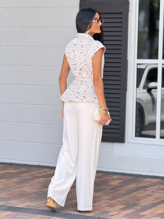 Chic White Torchon/Solid Set