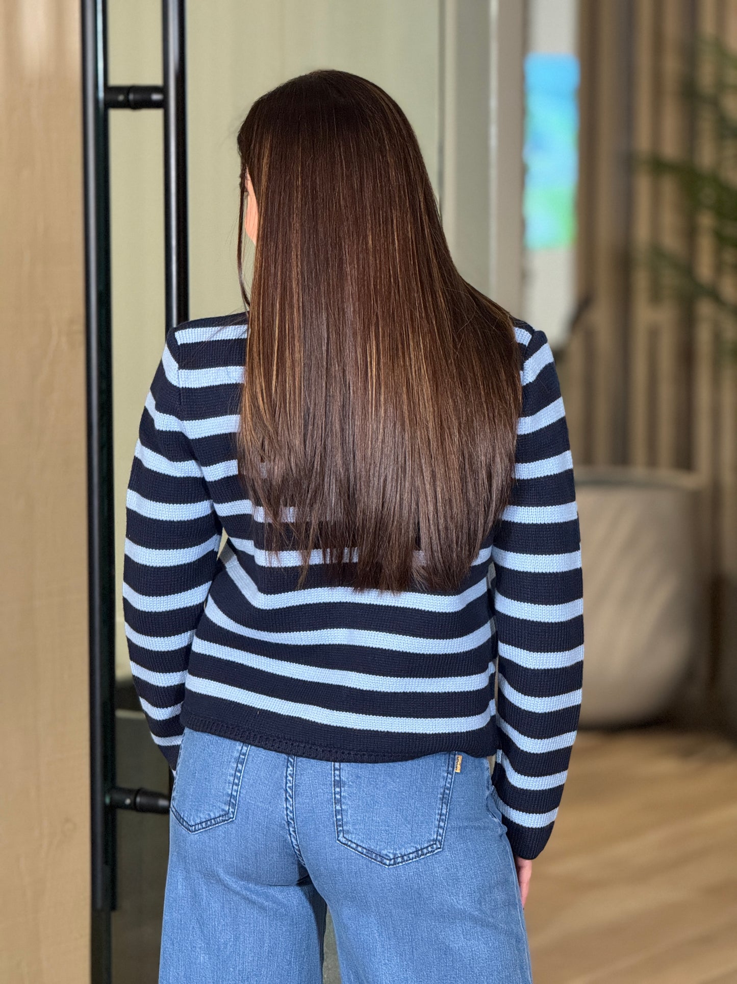 Strut Blue Lines Knitted Top