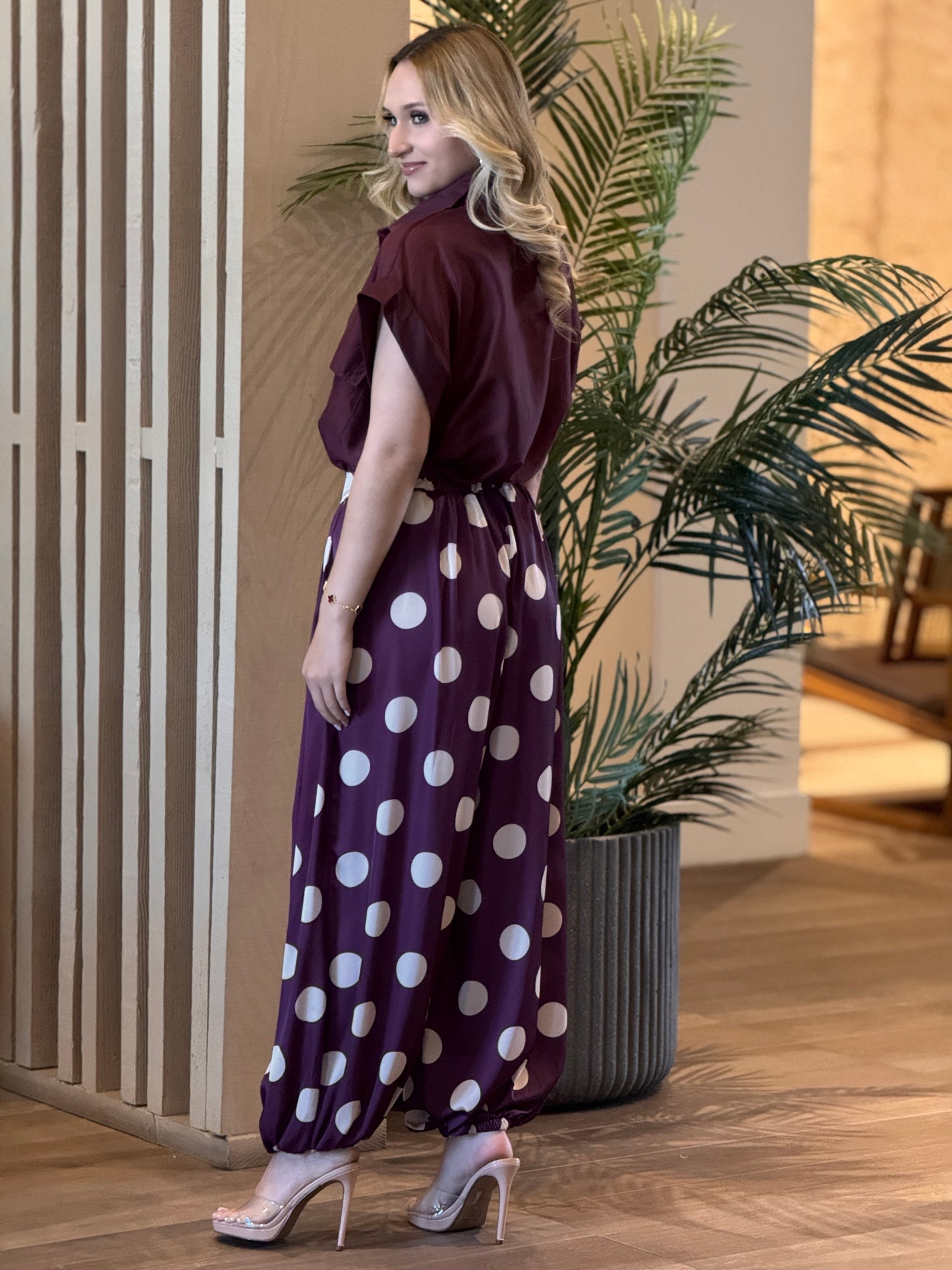 Italian Burgundy Pocket Chiffon Shirt