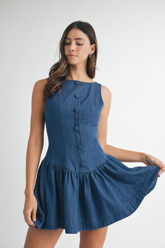 Melanie Denim Bubble Dress
