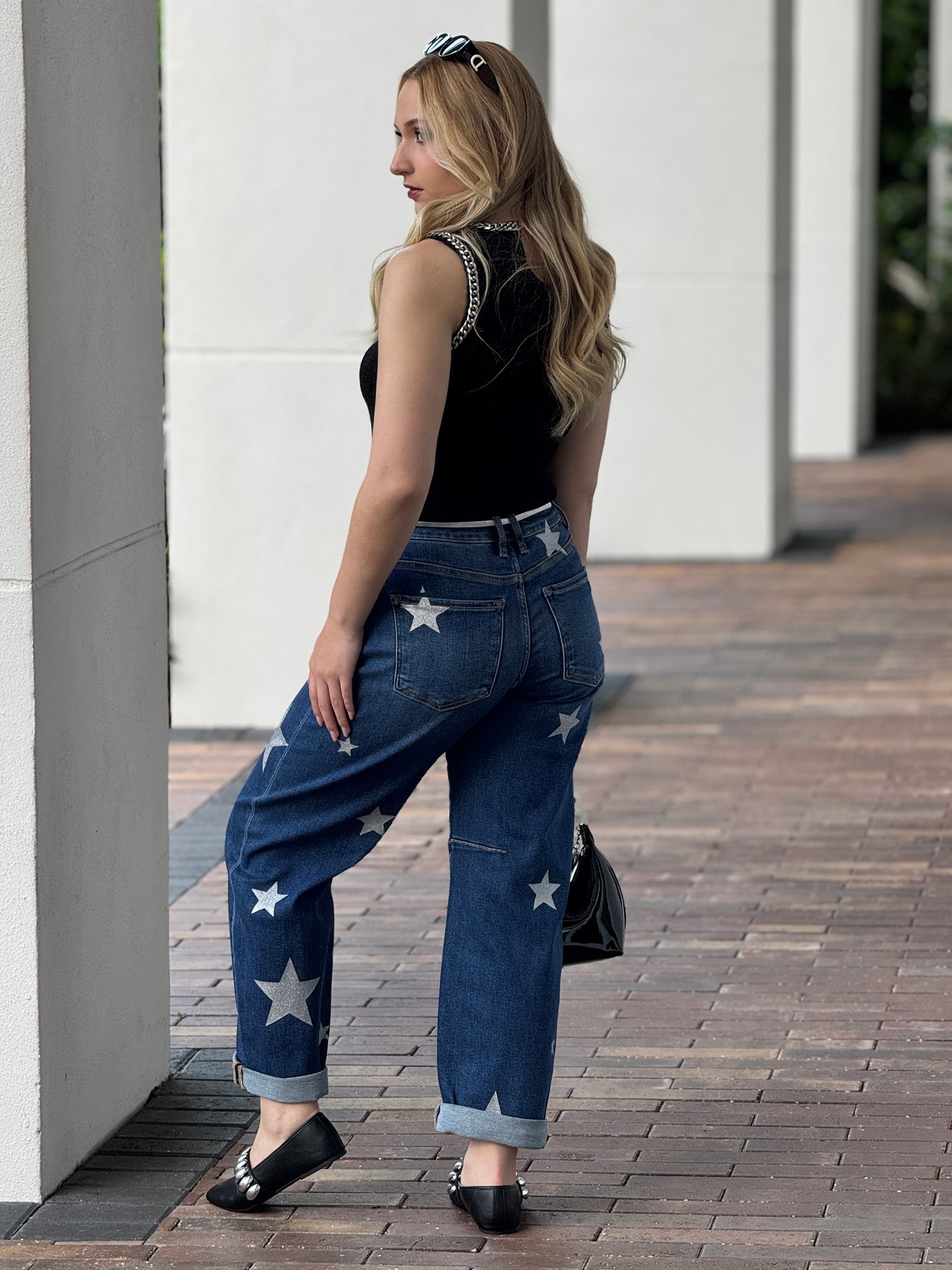 Risen Dark Denim Stars Jeans