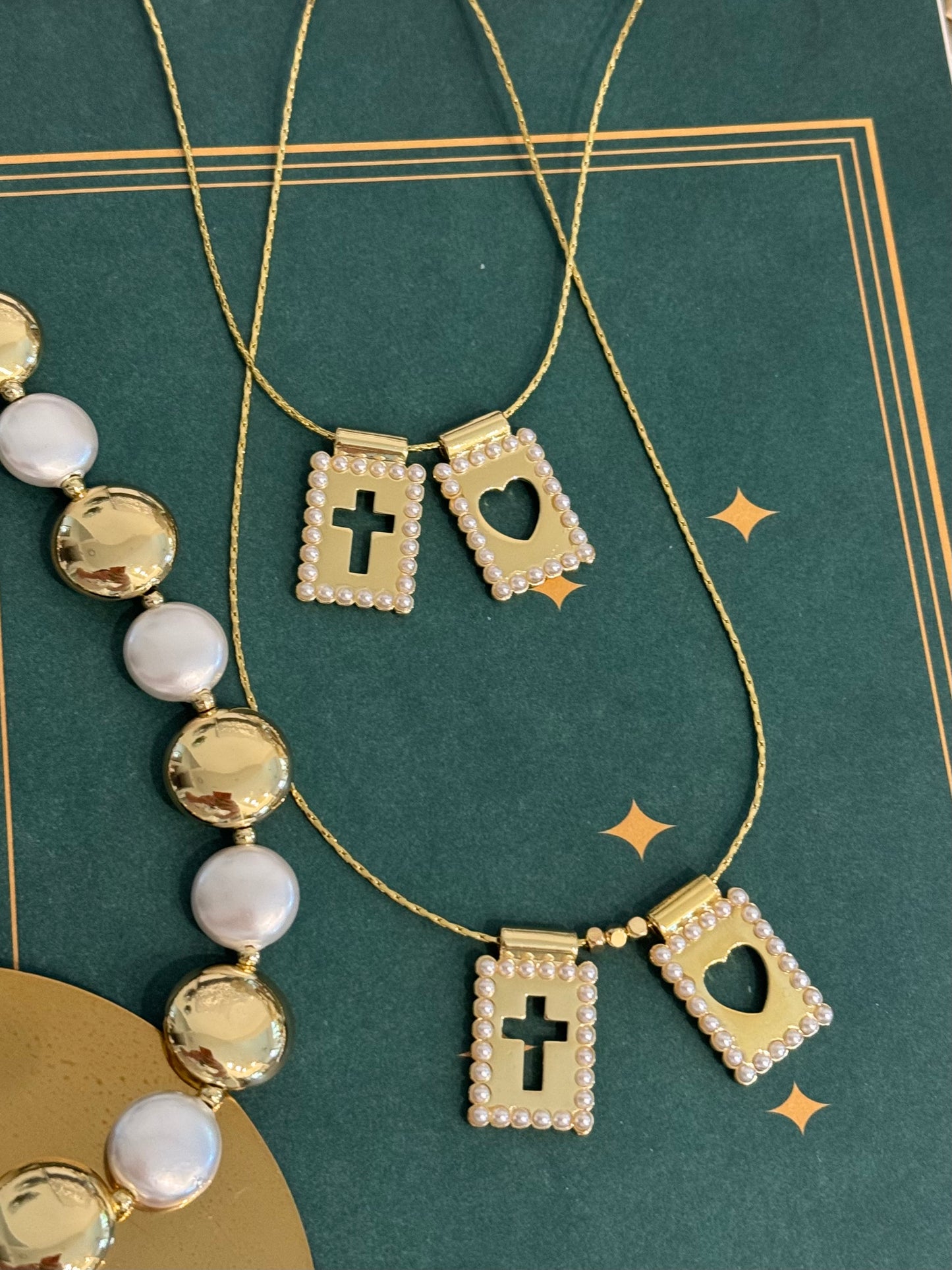 Escapulario Pearls Oro Laminado