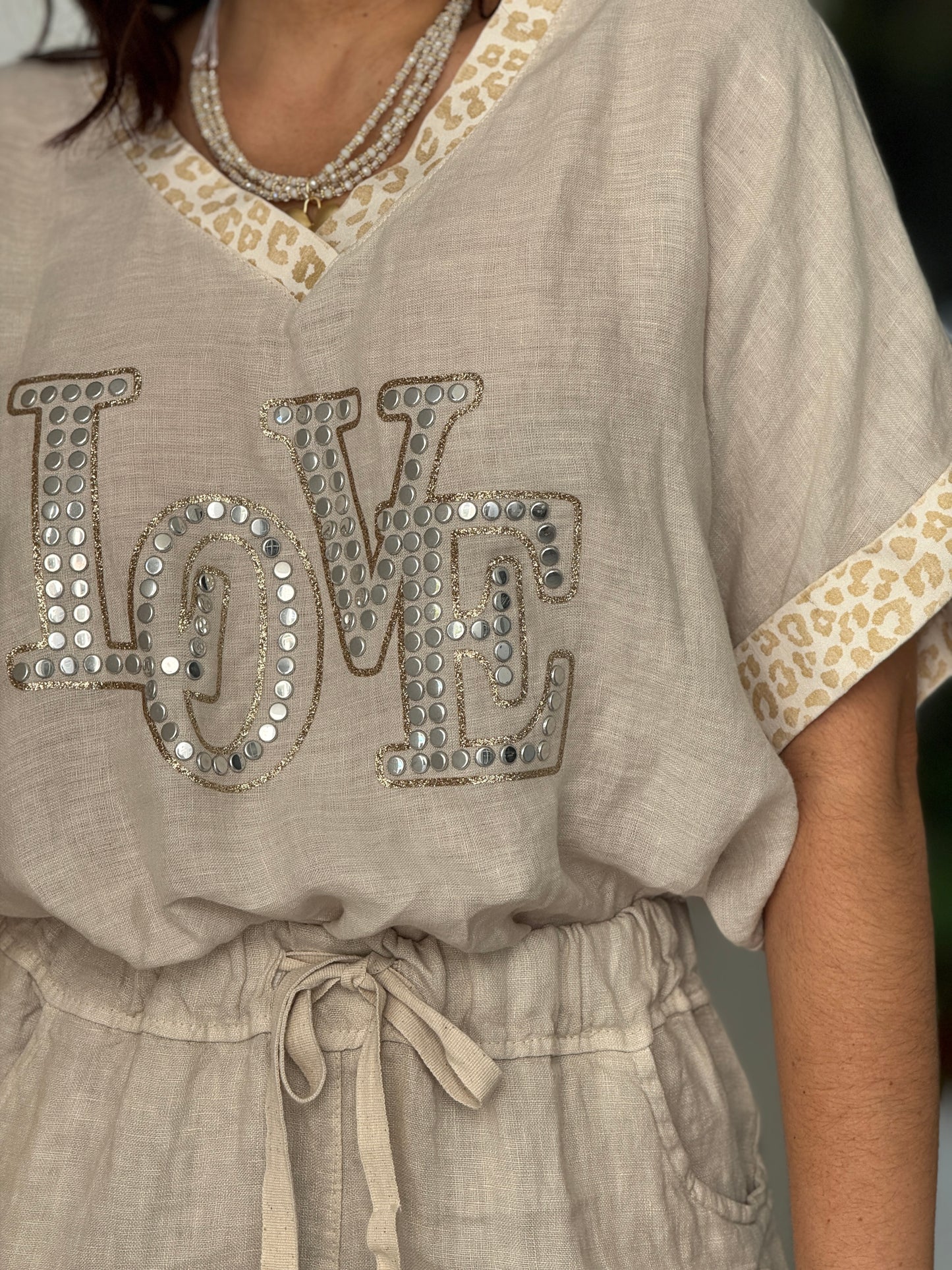 Love Beige Linen Italian Set