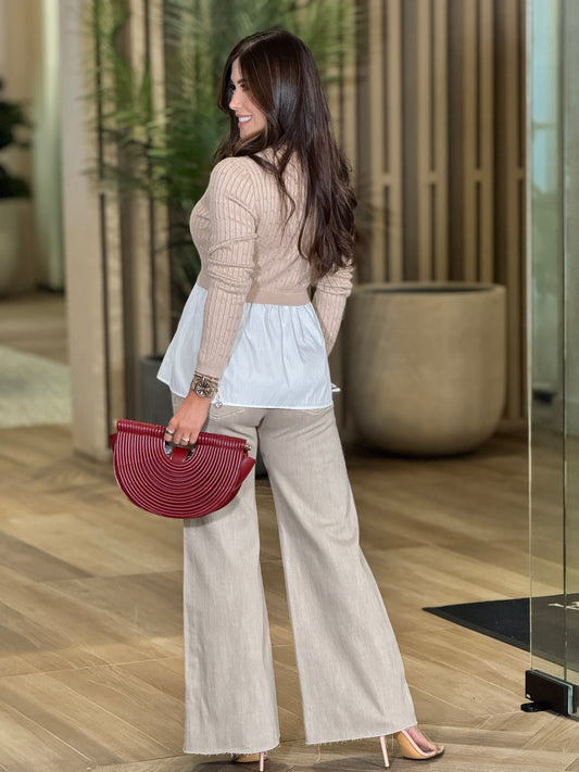 Rivera Beige/Shirt Knitted Top