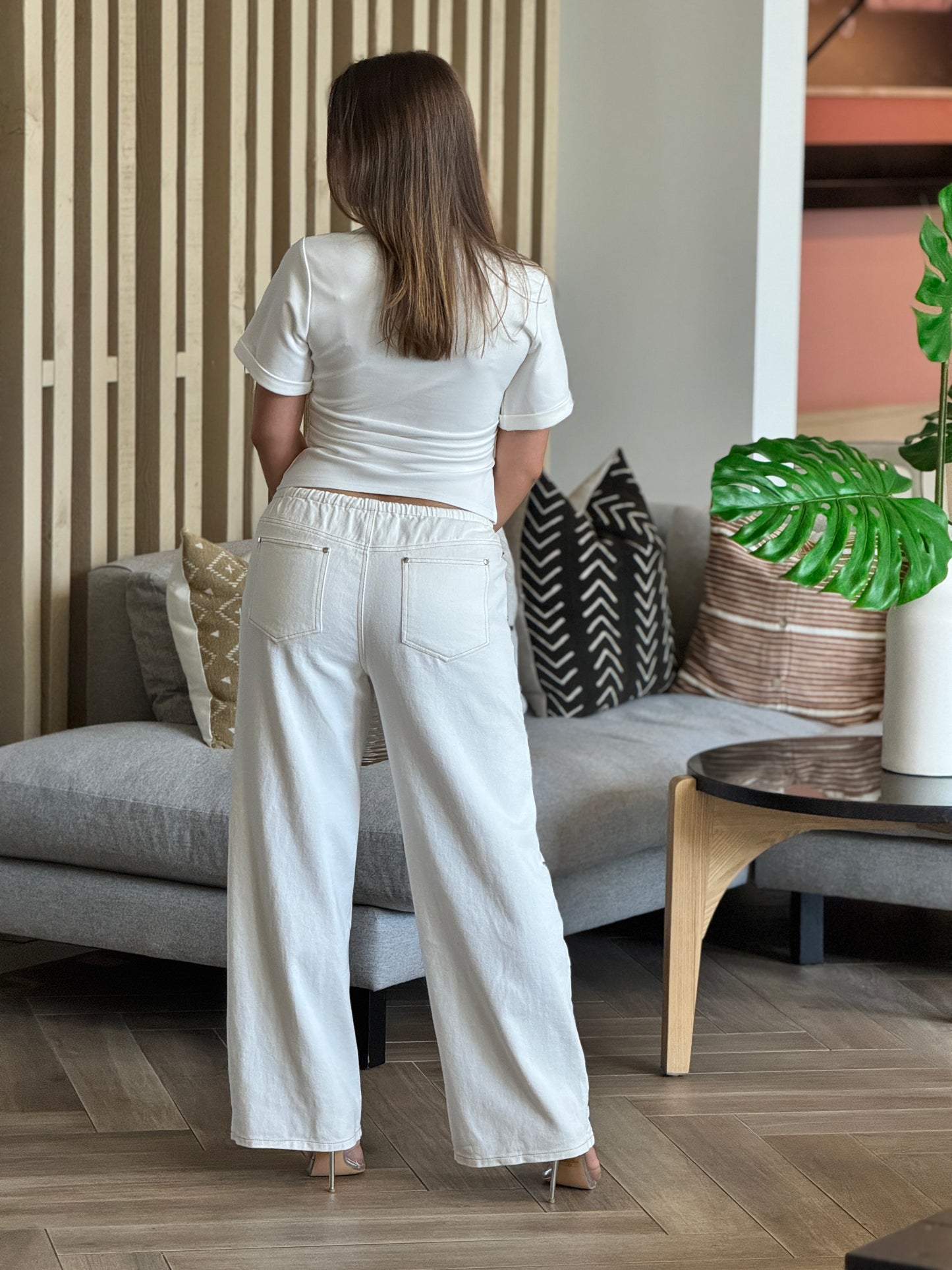 Fifth White Cropped T-Shirt