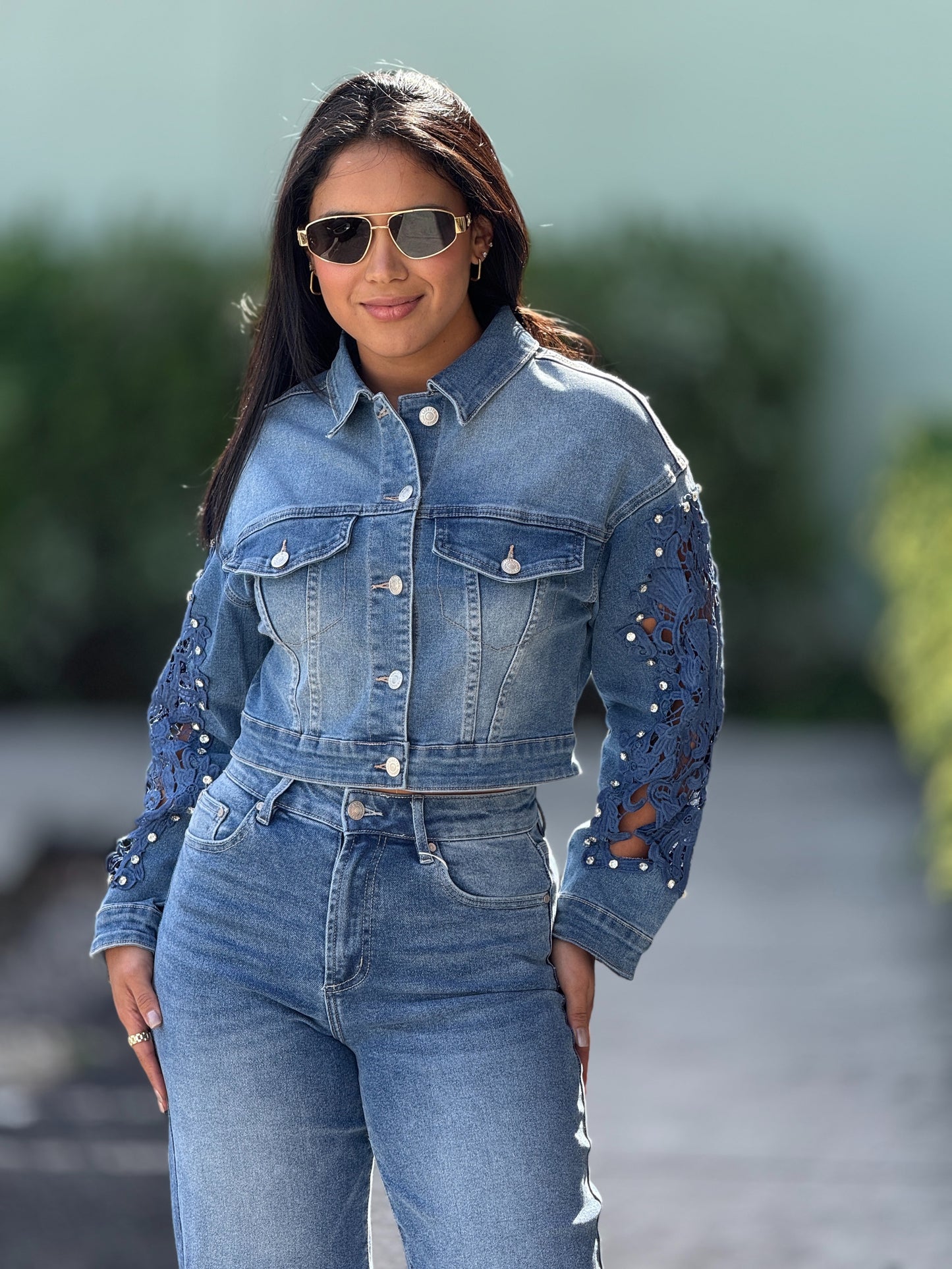 Lizzie Navy Torchon Jacket