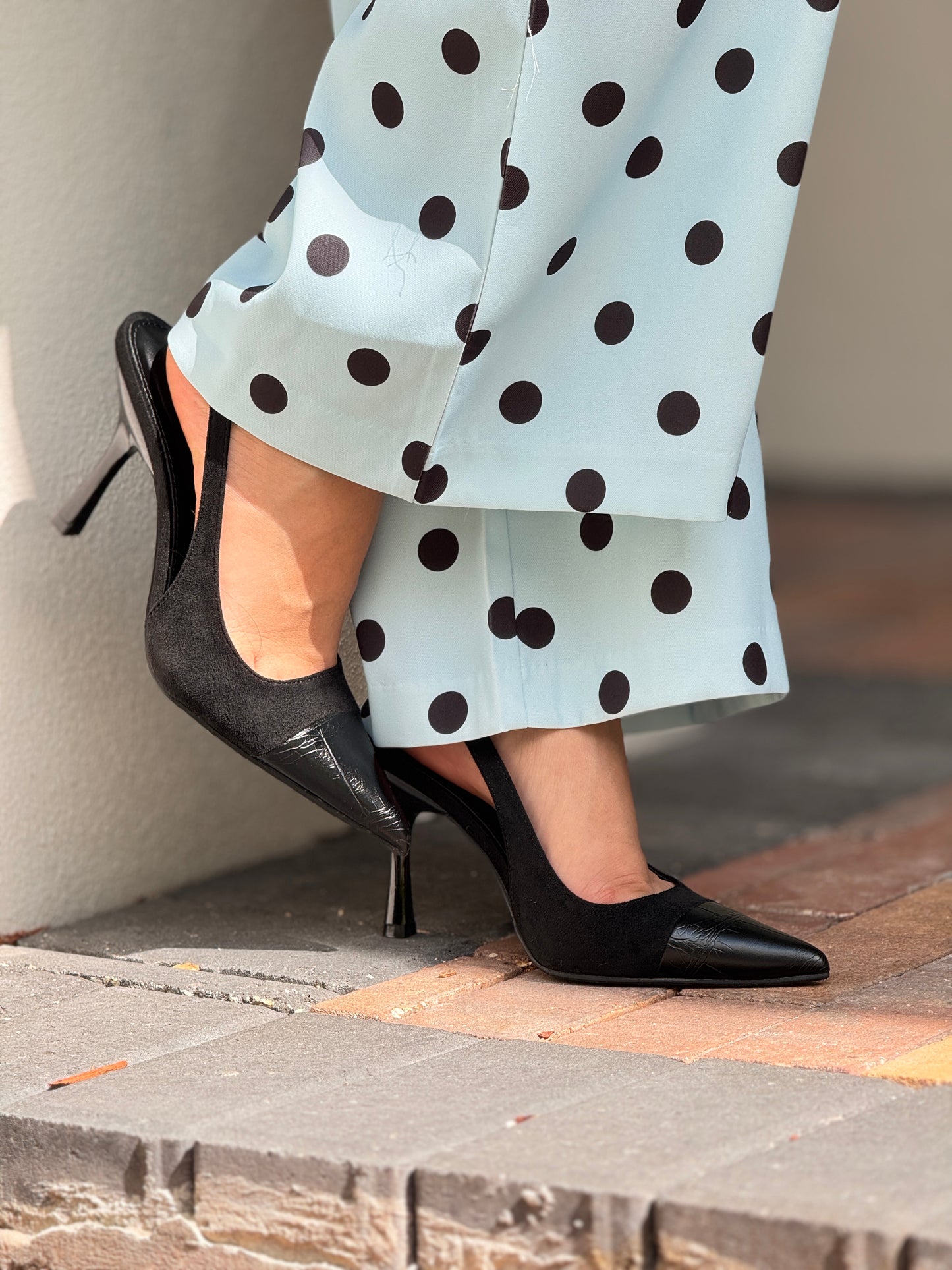 Pointe Black Stiletto Heels Shoes