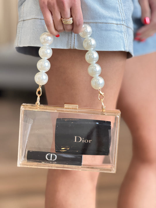 Clear Square Gold Bag