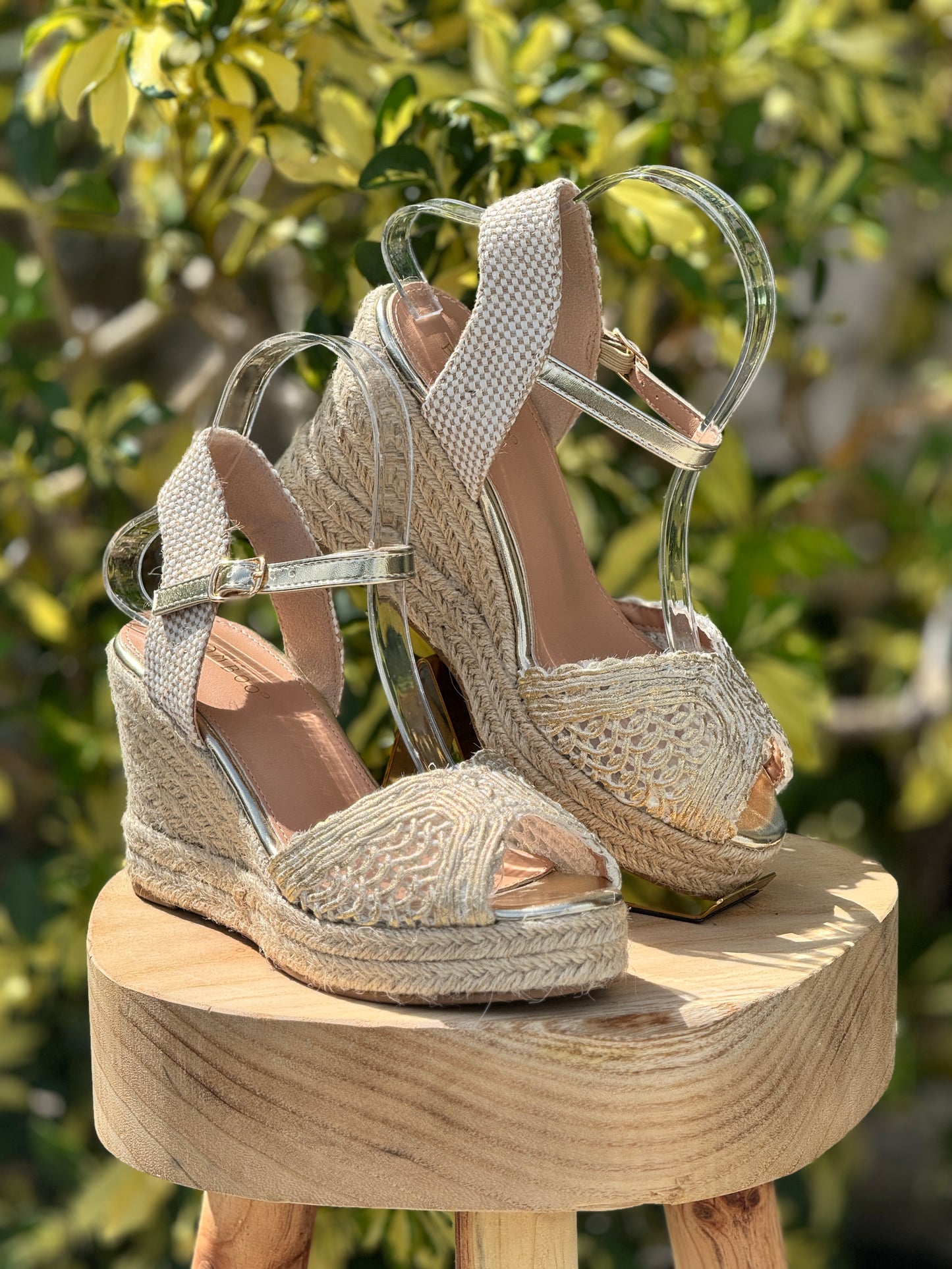 Ditch Gold Raffia Sandals