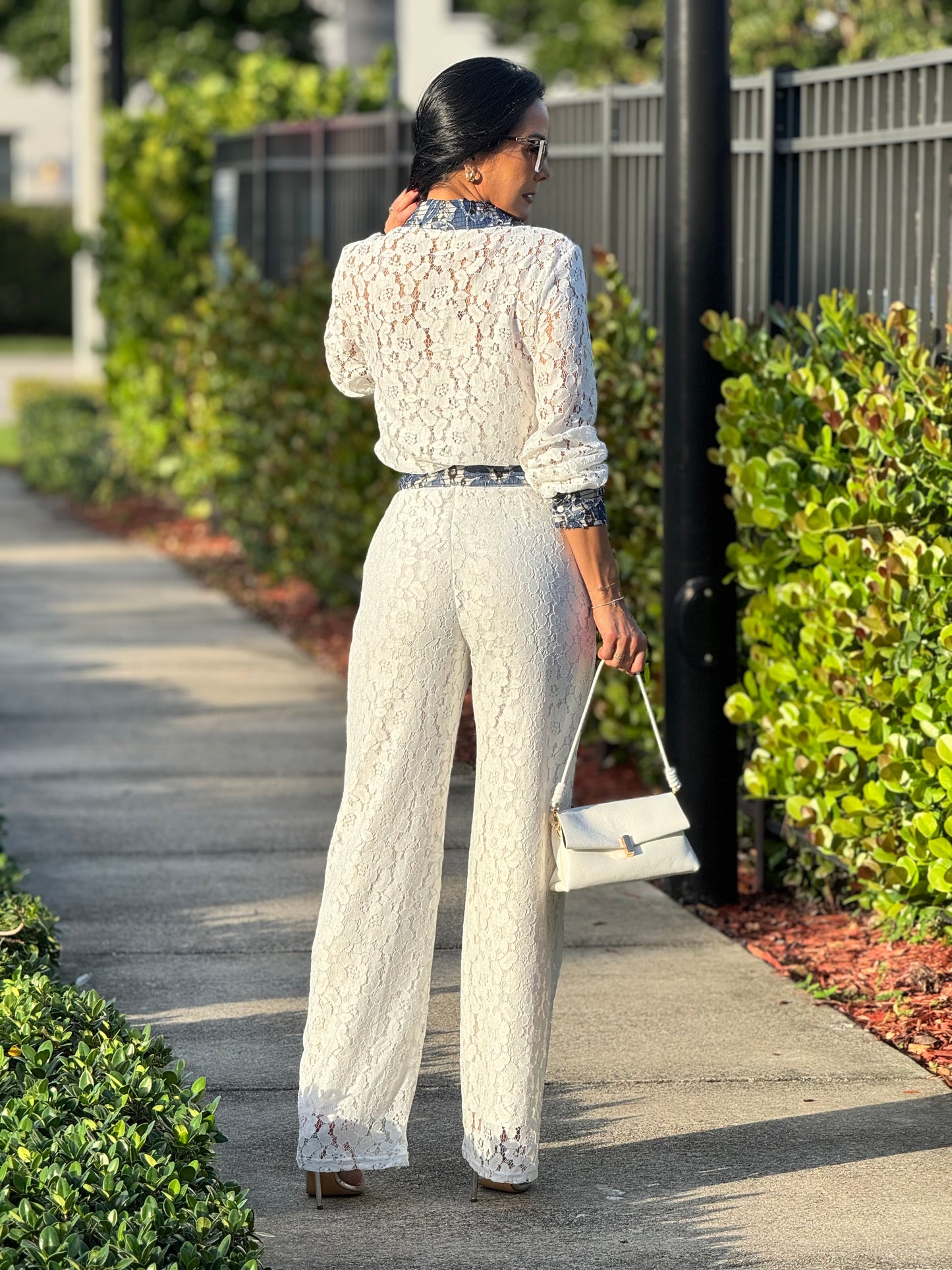 Norkys White/Blue Lace Sheer Set