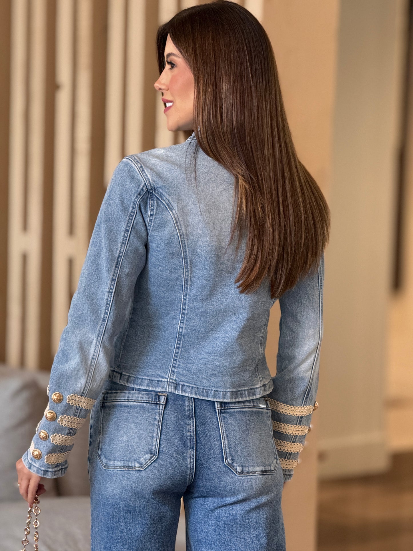 Muy Napoleon Mid Denim/Beige Jacket Top