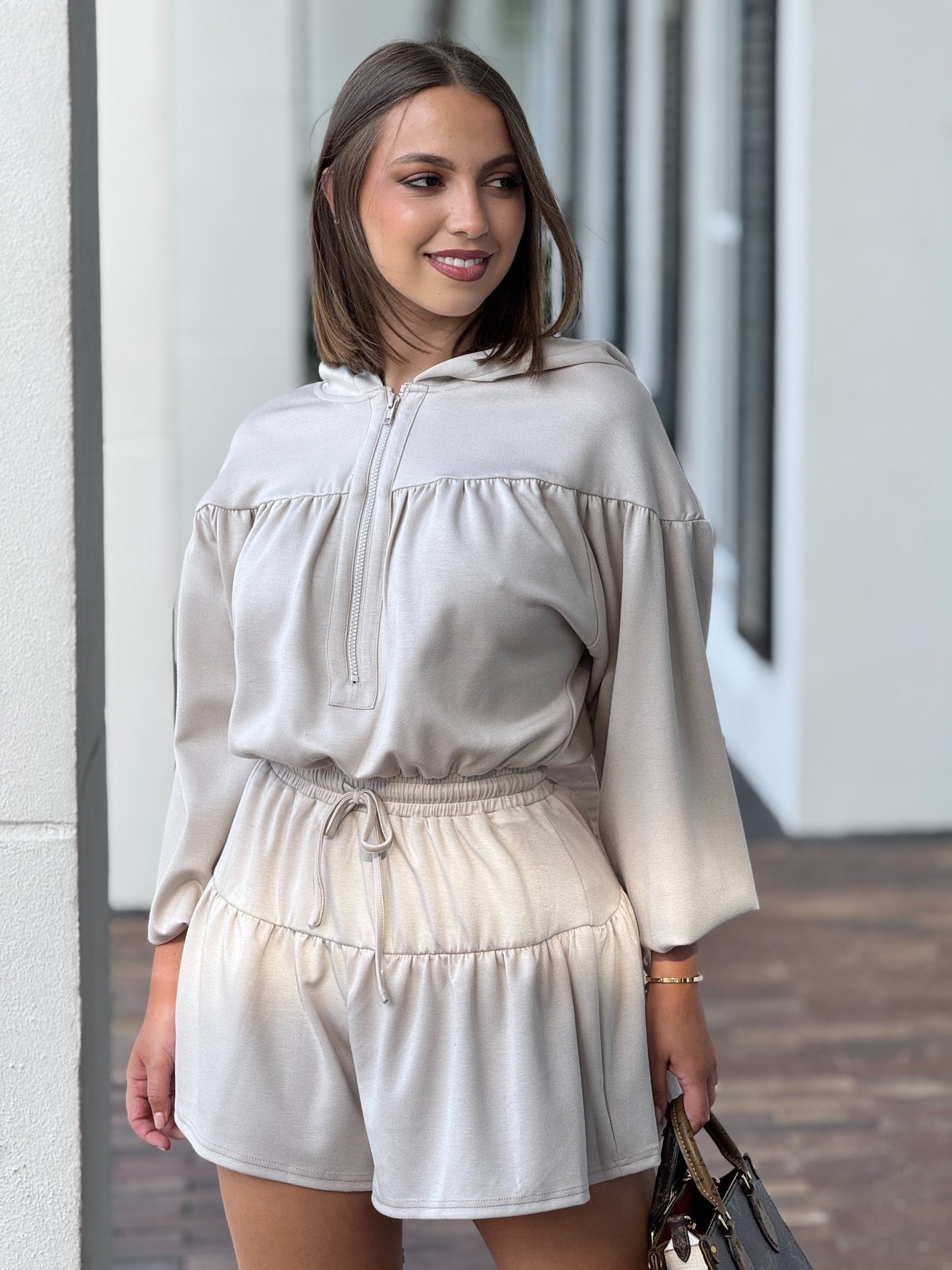 Amable Beige Sporty Jumpsuit