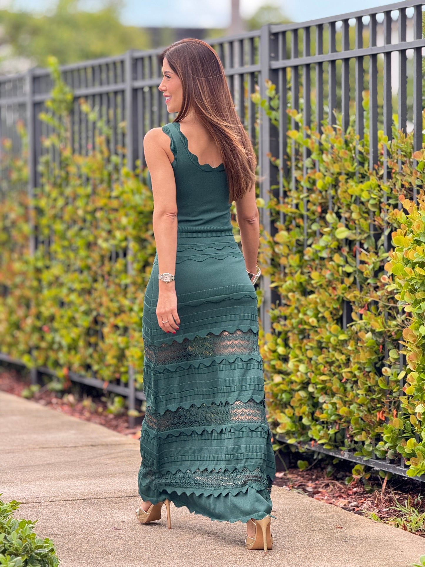 Rivera Deep Green Knit Dress