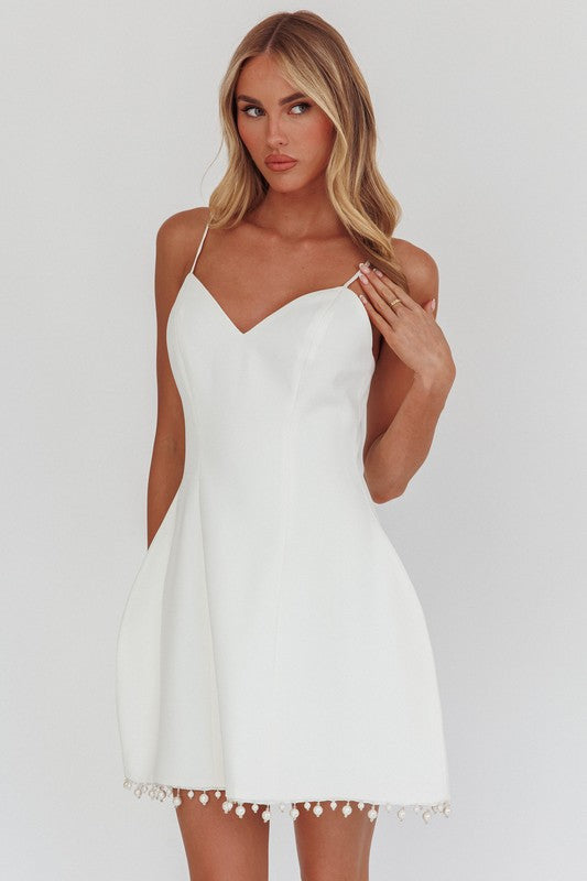 The Sugar Red/White Pearl Dress