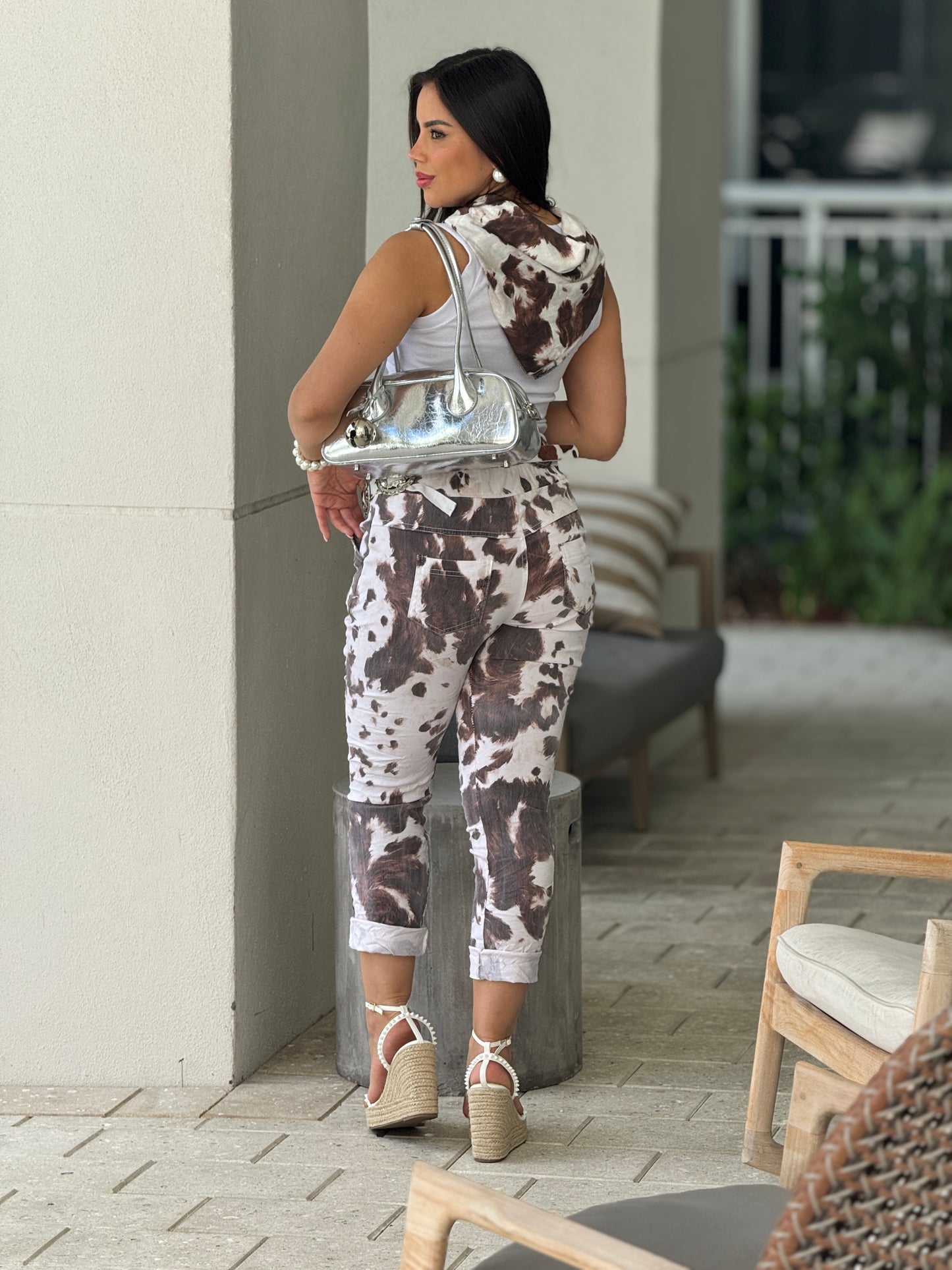 Animal Print White joggers