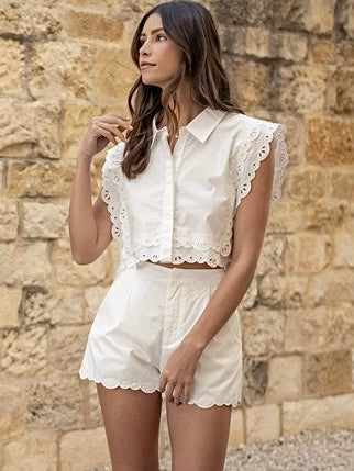 Amable White Eyelet Sh