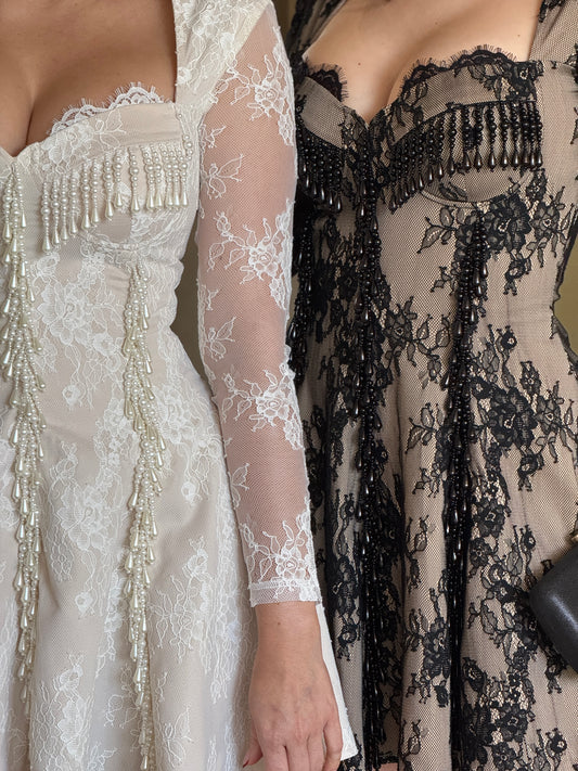 Scarlett White&Black Lace Dress Gala