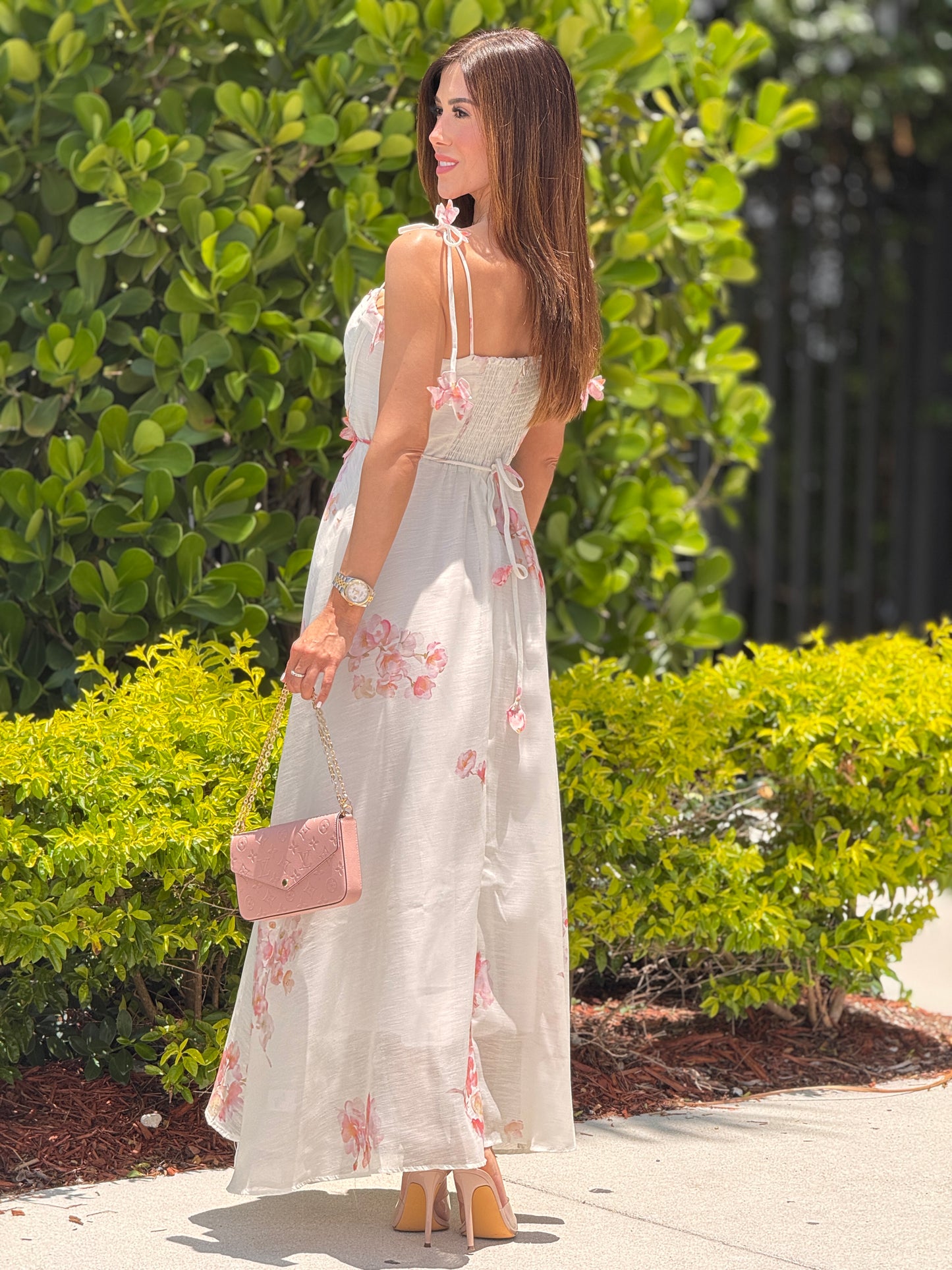 Gardenia White/Pink Floral Dress