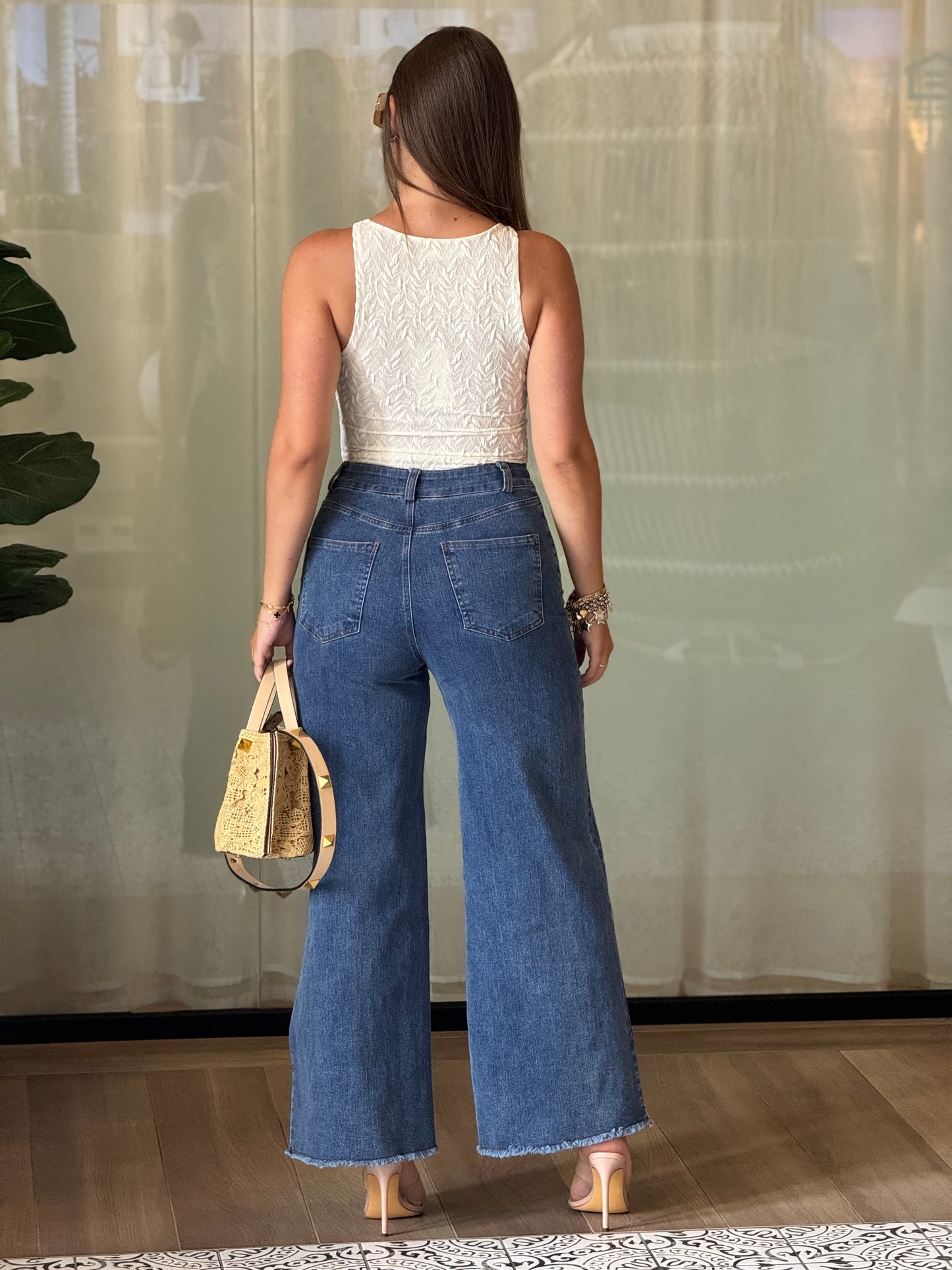 Mustard Denim Wide Jeans