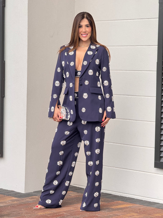 Diamond Navy Rhinestones 3-Piece Set